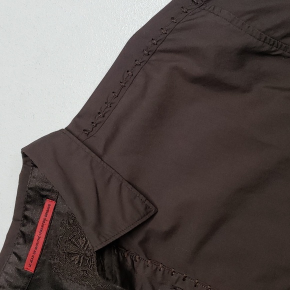 Le Jean De Marithe Francois Girbaud Button Up Shirt Men’s XL Brown Rodeo Rancher - Picture 4 of 13